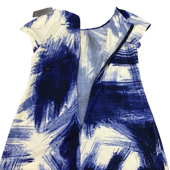 Chico’s Stormy Skies Zooey Dress Womens 0.5 (Small 6) Blue Digital Print - Picture 14 of 16